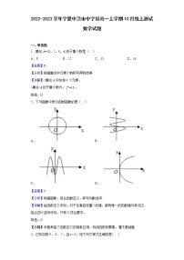 2022-2023学年宁夏中卫市中宁县高一上学期10月线上测试数学试题（解析版）