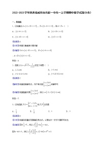 2022-2023学年陕西省咸阳市高新一中高一上学期期中数学试题（B卷）（解析版）