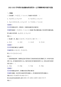 2022-2023学年四川省成都市四县区高一上学期期中联考数学试题（解析版）