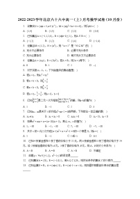 2022-2023学年北京六十六中高一（上）月考数学试卷（10月份）（含答案解析）