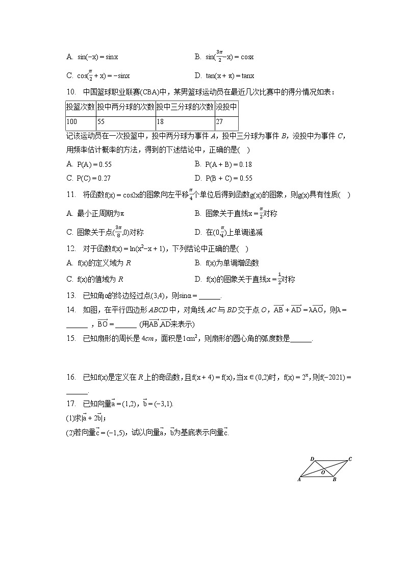 2021-2022学年辽宁省朝阳市凌源市三校高一（下）联考数学试卷（4月份）（含答案解析）02