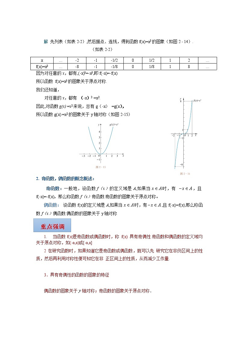 北师大版（2019）高中数学必修第一册2-4-1函数的奇偶性教案02