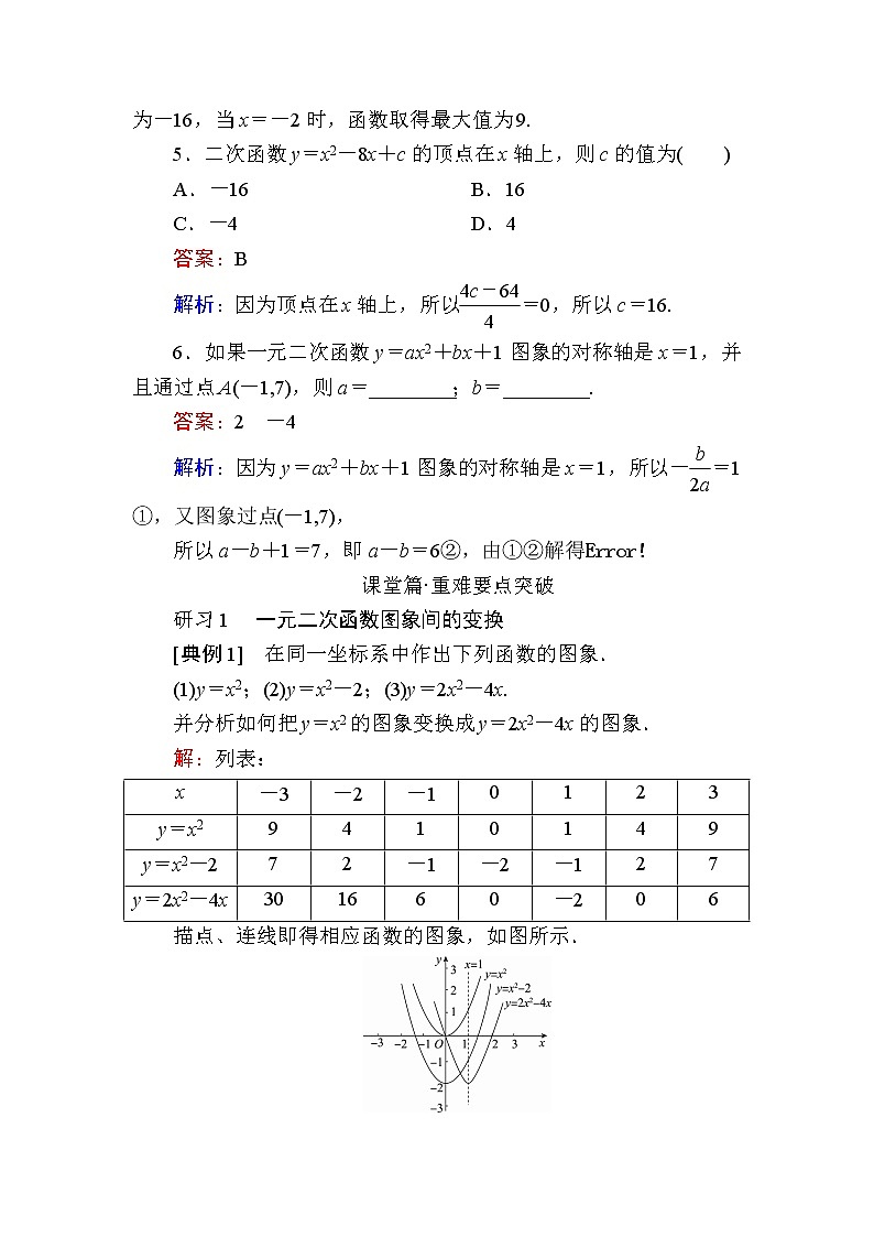 北师大版（2019）必修第一册1-4-1一元二次函数学案03