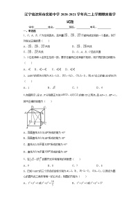 辽宁省沈阳市实验中学2020-2021学年高二上学期期末数学试题（学生版）