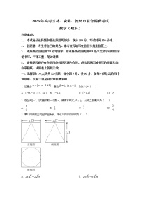 广西玉林、贵港、贺州市2023届高三联合调研考试（一模）数学（理）试题（解析版）