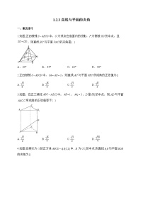 高中数学人教B版 (2019)选择性必修 第一册1.2.3 直线与平面的夹角达标测试