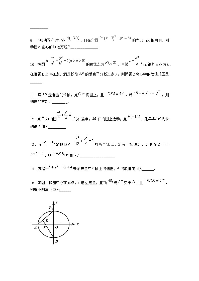 人教B版高中数学选择性必修第一册2-5-1椭圆的标准方程课堂作业含答案第2页