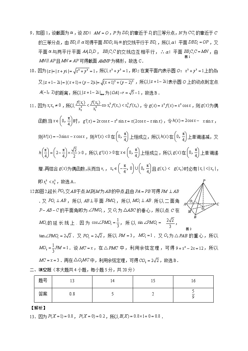 2021届云南师范大学附属中学高三高考适应性月考卷（五）数学（理）试题 PDF版02
