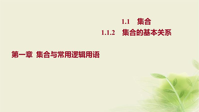 人教B版高中数学必修第一册1-1-2集合的基本关系课件01