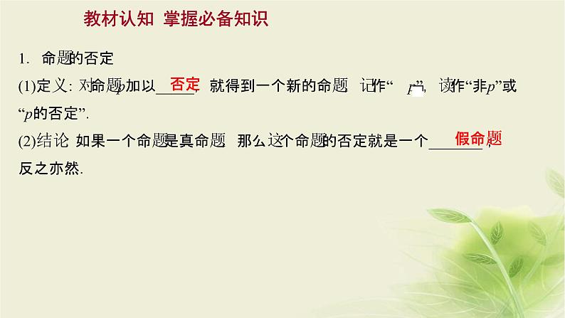 人教B版高中数学必修第一册1-2-2全称量词命题与存在量词命题的否定课件第2页