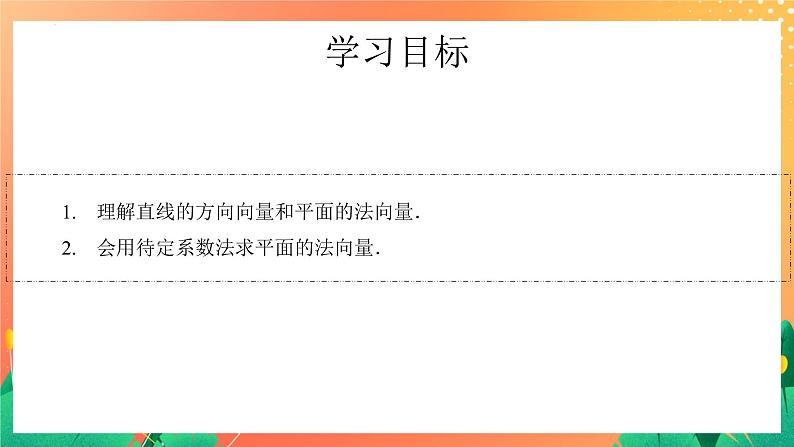 6.3.1 直线的方向向量与平面的法向量 课件第3页