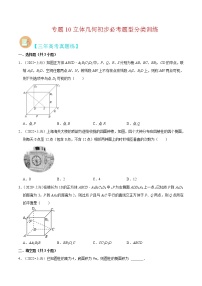 专题10 立体几何初步必考题型（真题、自招、模拟）分类训练-高考数学二轮复习讲义+分层训练（上海高考专用）