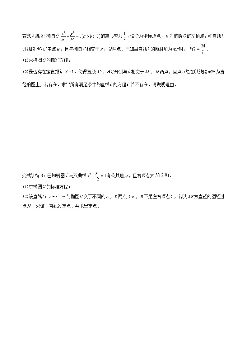 圆锥曲线专题复习第六讲：向量问题三（原卷版）第3页