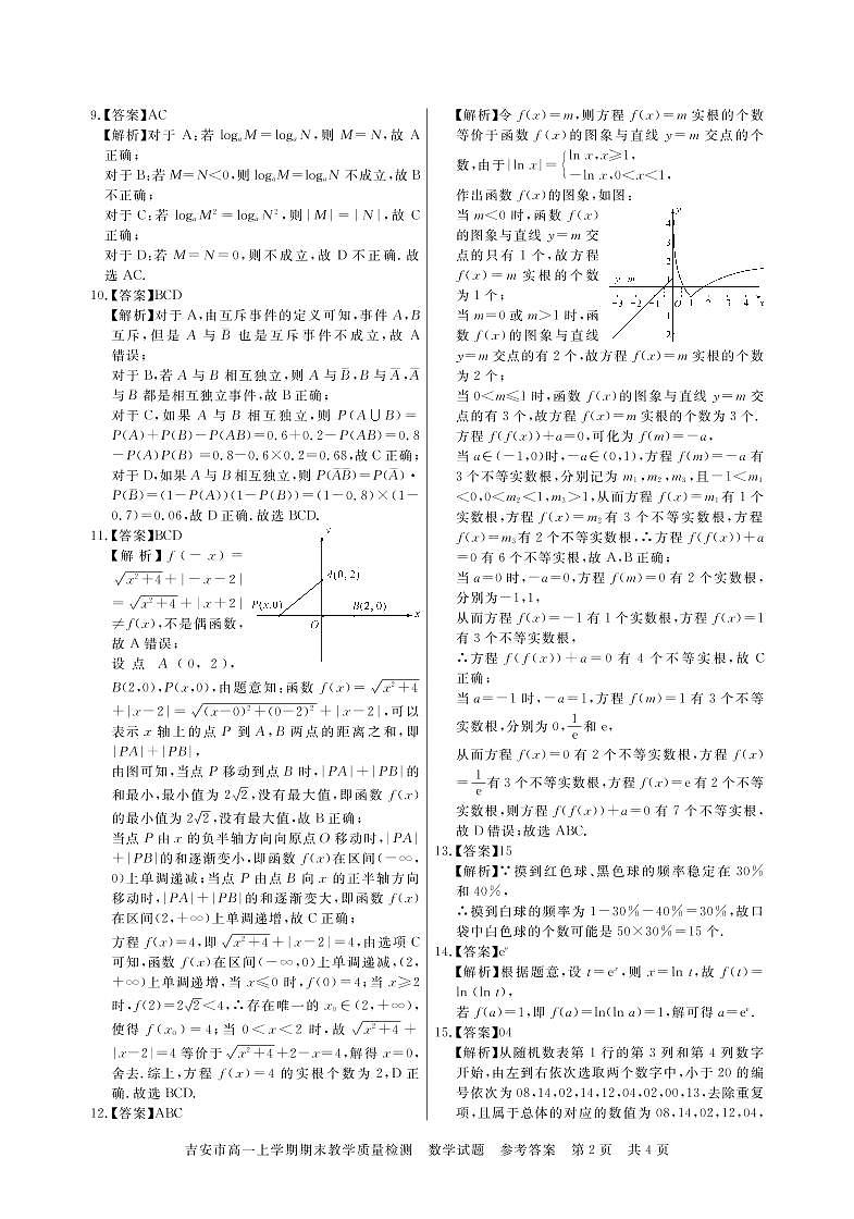 数学答案第2页