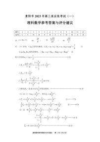 2023贵阳高三下学期适应性考试（一）（一模）数学（理）试题扫描版含答案