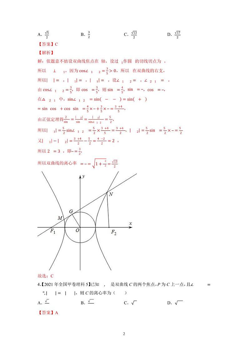 专题13平面解析几何选择填空题（解析版）第2页