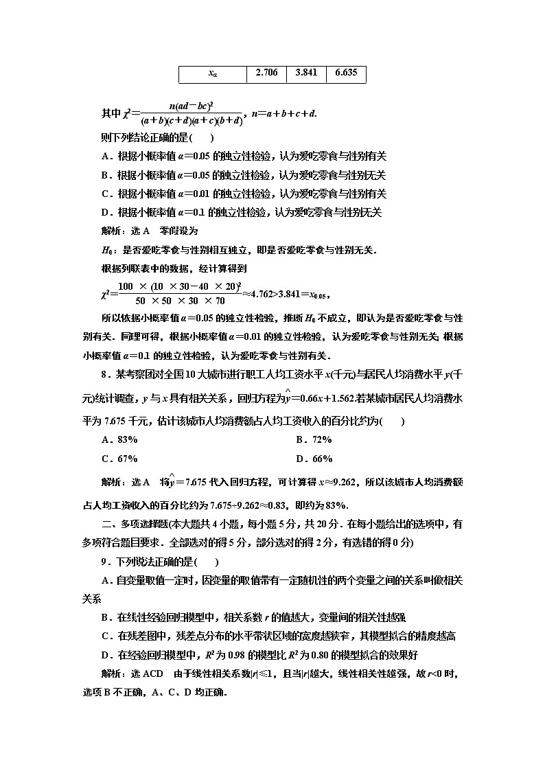 章末综合检测（三）  成对数据的统计分析（A、B卷）03