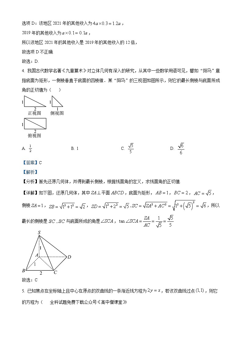 2023届“3+3+3”高考备考诊断性联考卷（一）数学（文）答案第3页