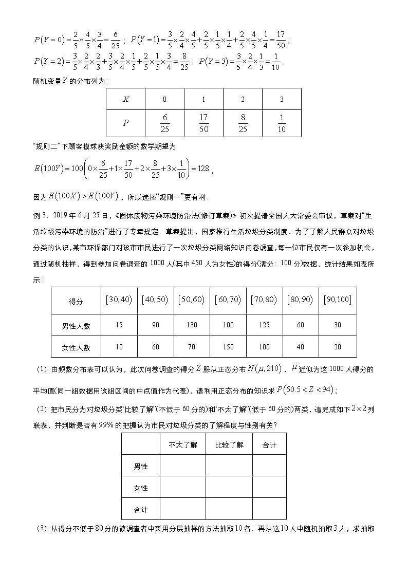 高考数学二轮专题大题优练4 随机变量及其分布(原卷版)第3页
