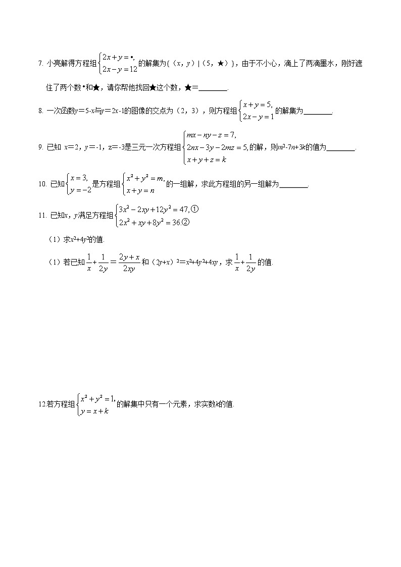 第二章 等式与不等式2.1.3方程组的解集（同步练习含答案）02