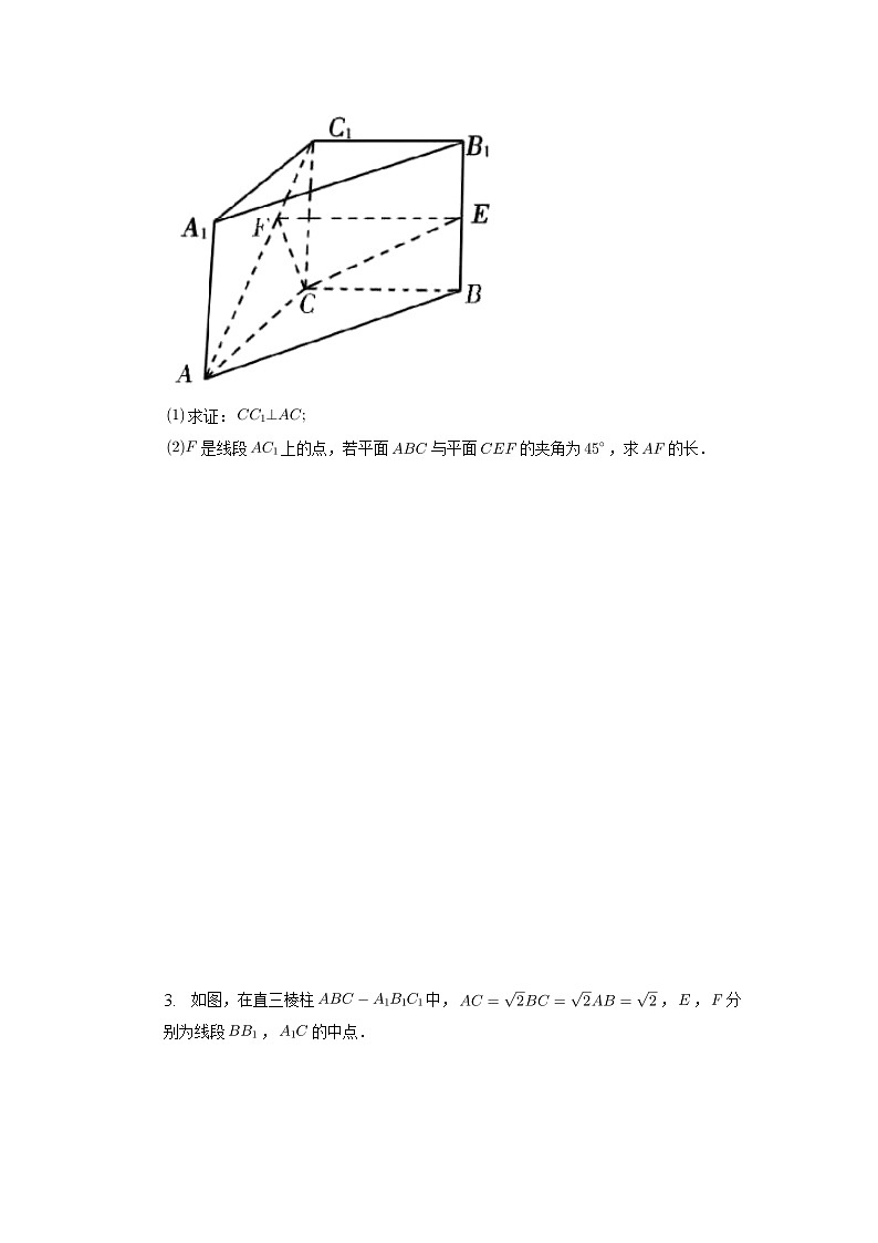 空间向量与立体几何补充专题2：求长度、距离、比值问题 高三数学二轮专题复习第2页