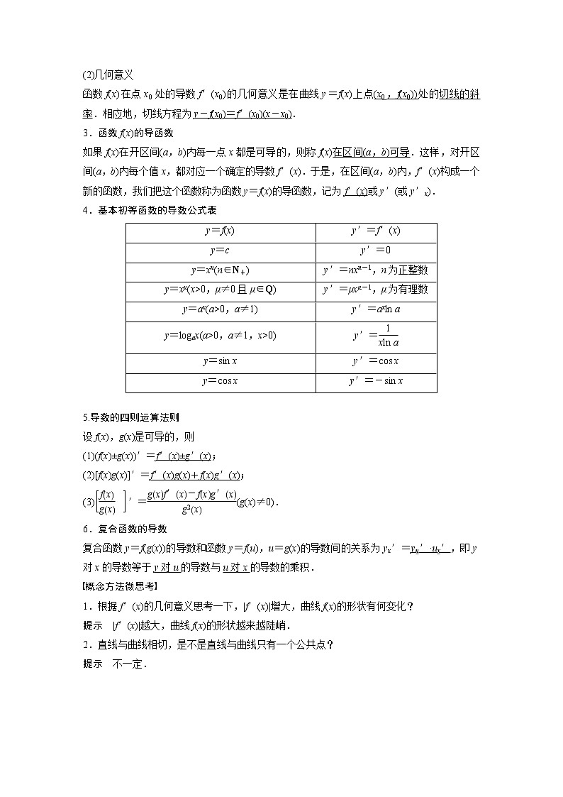 新高考数学一轮复习讲义3.1《导数的概念及运算》(2份打包，解析版+原卷版)02