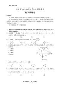 2023届安徽省淮北市高三第一次模拟考试数学试卷 PDF版