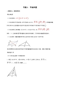 2023届高考数学二轮复习专题6平面向量二级结论讲练学案