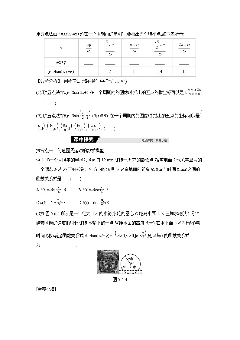 5.6   第1课时　函数y=Asin(ωx+φ)的图像 学案03