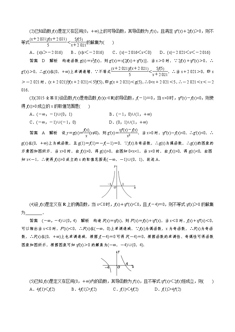 人教版高中数学选择性必修第二册《导数》基础通关专题06 构造函数法解决导数不等式问题(一)(2份打包，解析版+原卷版)02
