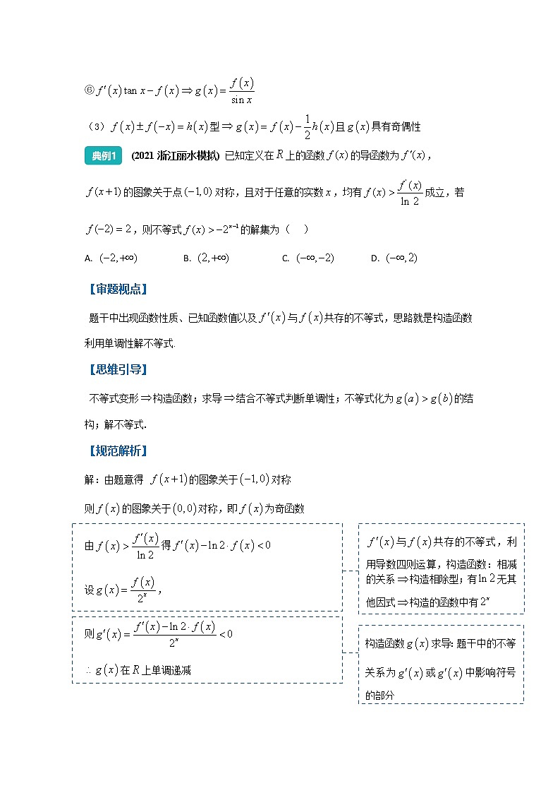 利用导数解不等式问题-2023届新高考数学高三二轮复习专题讲义第3页