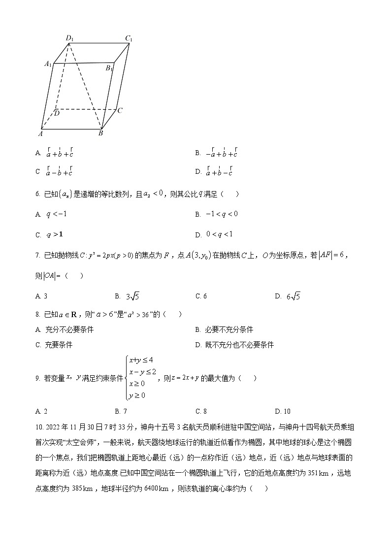 2023咸阳高二上学期期末数学（理）试题含答案第2页
