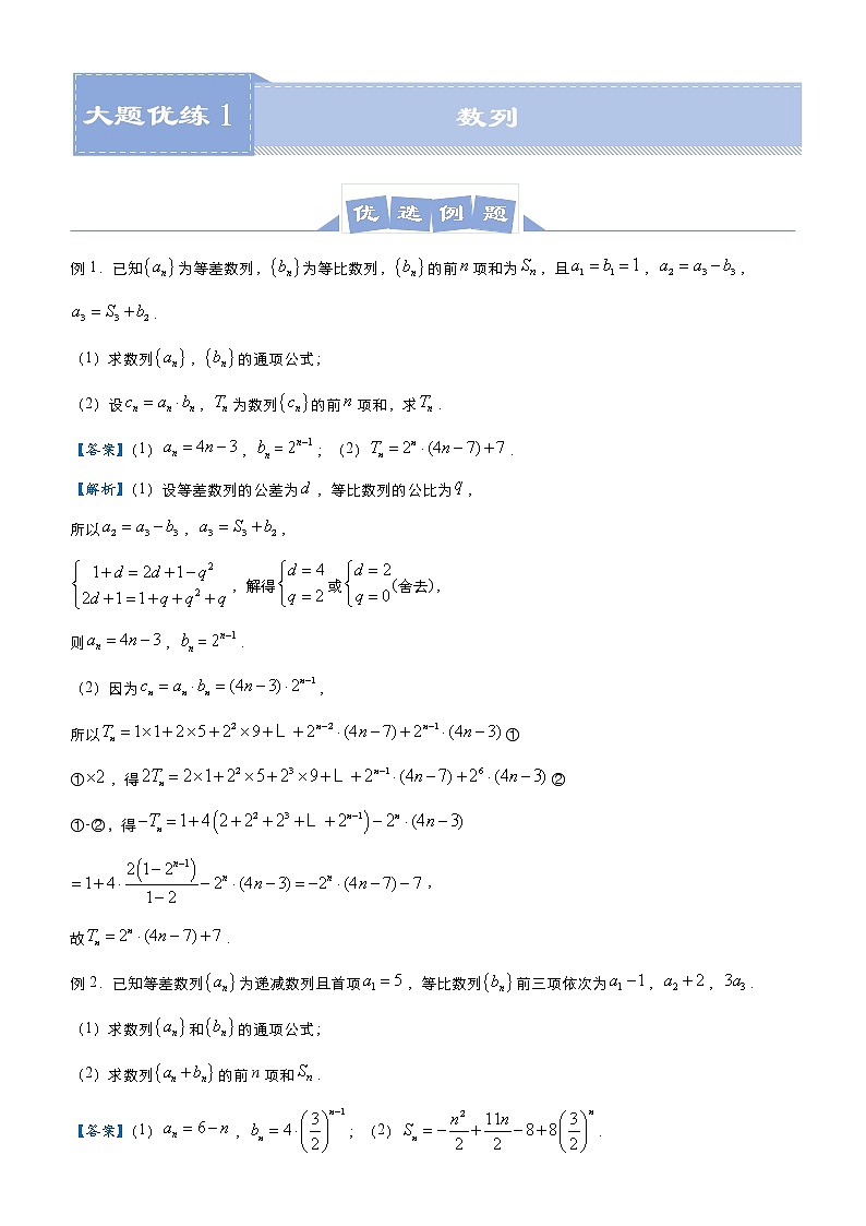 高中数学高考 2021届高三大题优练1 数列（理） 教师版(1)01