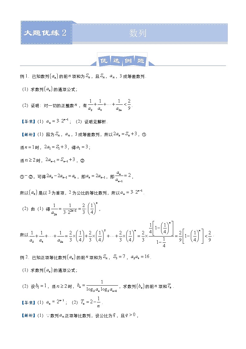 高中数学高考 2021届高三大题优练2 数列（文） 教师版(1)第1页
