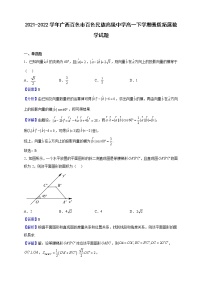 2021-2022学年广西百色市百色民族高级中学高一下学期素质拓展数学试题含解析