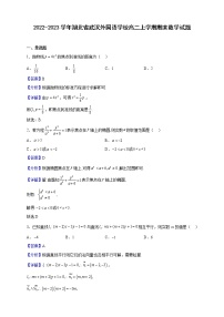 2022-2023学年湖北省武汉外国语学校高二上学期期末数学试题含解析