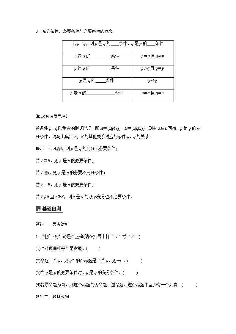 高中数学高考02第一章 集合与常用逻辑用语  1 2 命题及其关系、充分条件与必要条件第2页