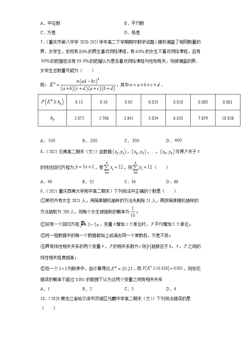 高中数学高考02卷  第九章　统计与统计案例《真题模拟卷》－2022年高考一轮数学单元复习（新高考专用）(原卷版)第3页