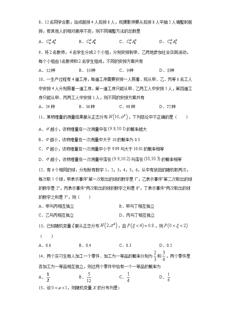 高中数学高考02卷  第十章　计数原理、概率《真题模拟卷》－2022年高考一轮数学单元复习（新高考专用）(原卷版)第2页