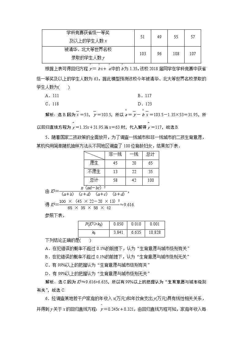 高中数学高考3 第3讲　变量间的相关关系、统计案例　新题培优练第2页