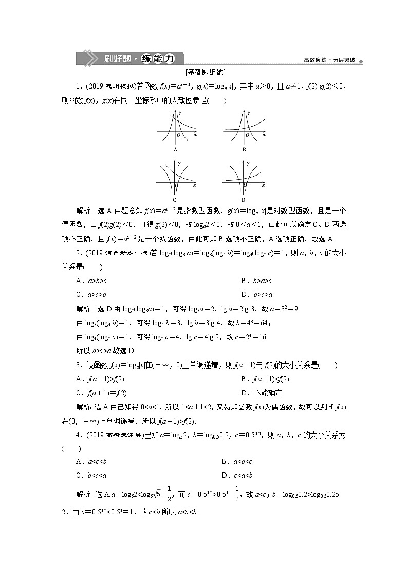 高中数学高考6 第6讲　对数与对数函数　新题培优练01