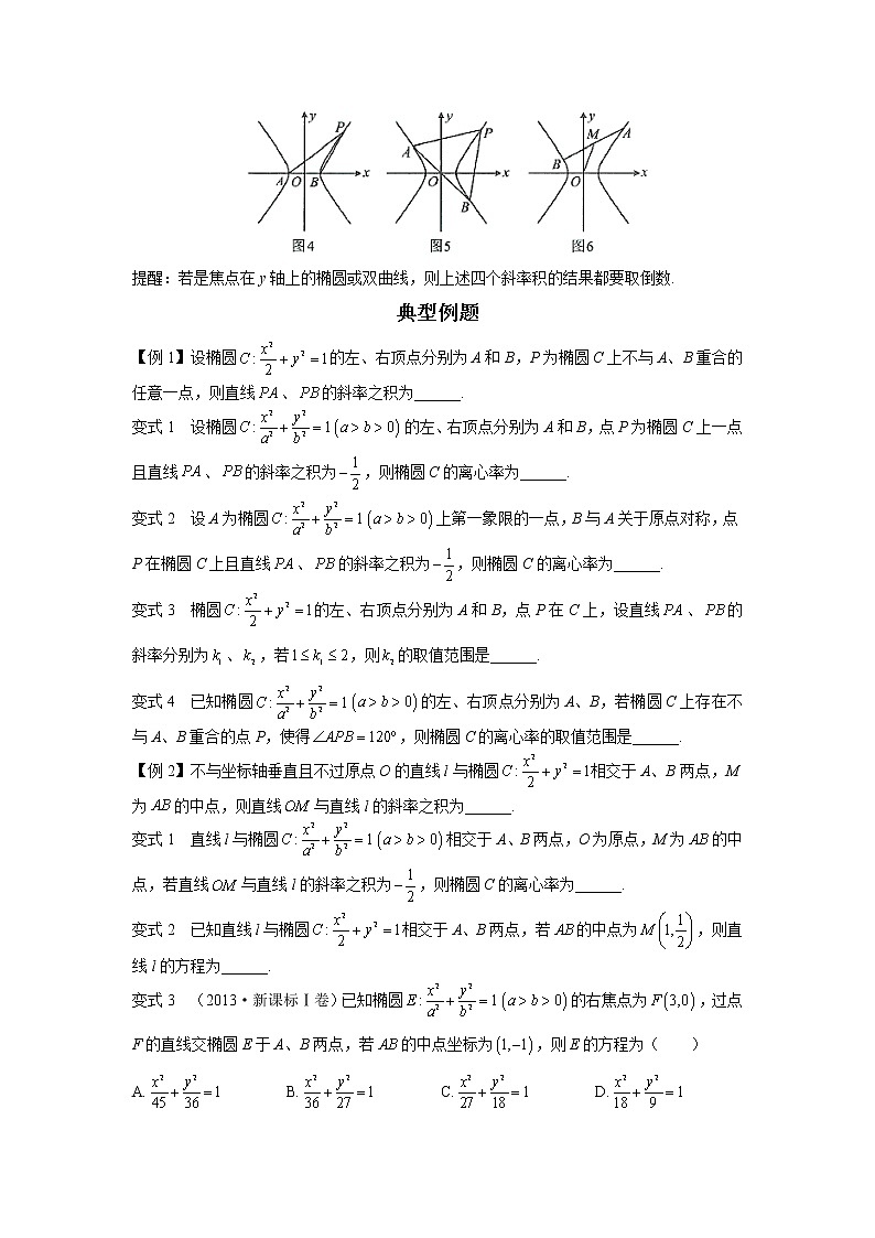 第八章  第8节  椭圆、双曲线的两个斜率积结论-原卷版第2页