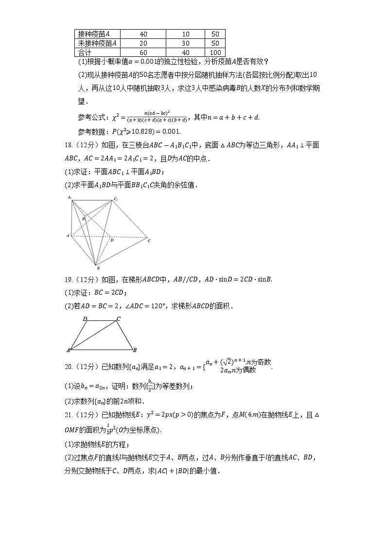 2022年山东省济宁市高考数学二模试卷03