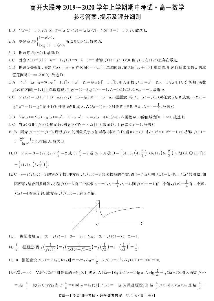 河南省九师l联盟商开大联考2019-2020学年高一（上）期中联考-数学试题（PDF版含答案）01