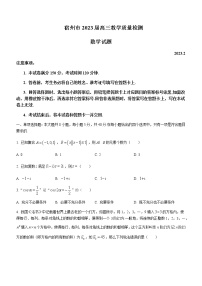 2022-2023学年安徽省宿州市高三下学期教学质量检测（一模） 数学试题含答案