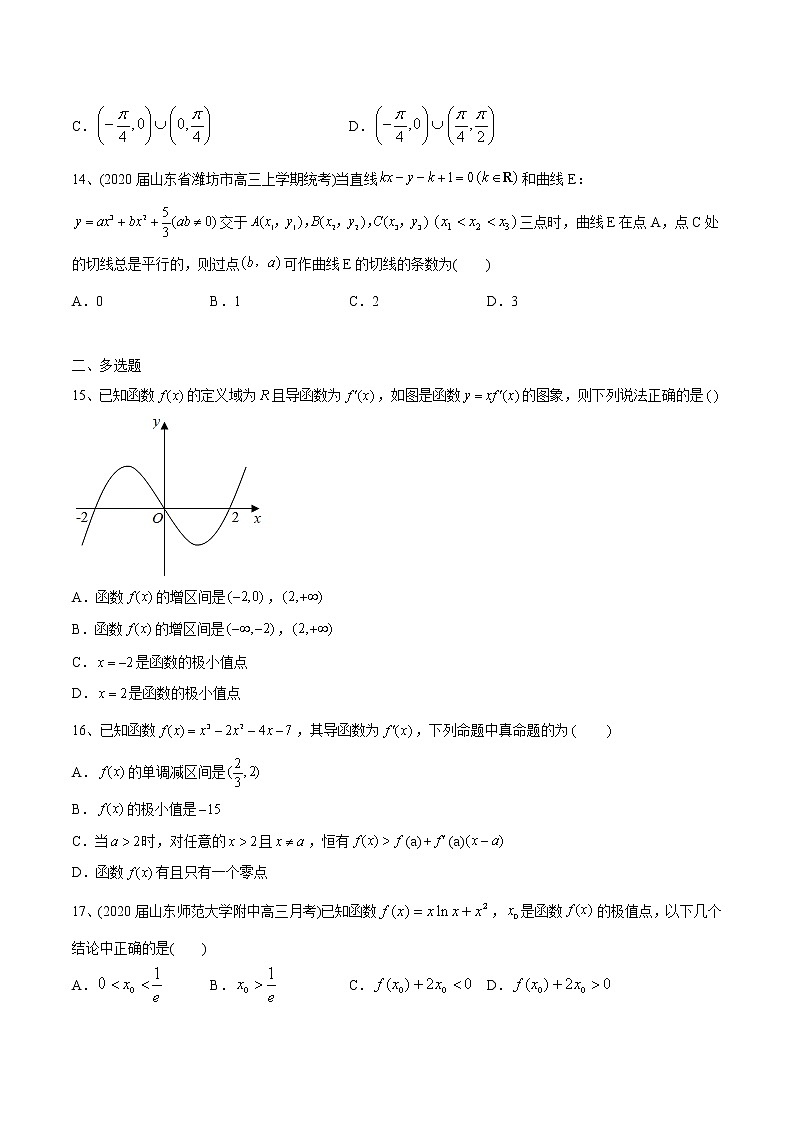 高中数学高考2021年高考数学精选考点专项突破题集 专题2 2 导数的应用（学生版）03
