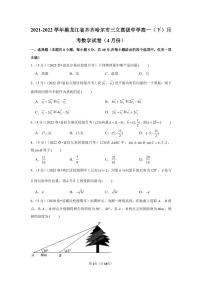 2021-2022学年黑龙江省齐齐哈尔市三立高级中学高一（下）月考数学试卷（4月份）