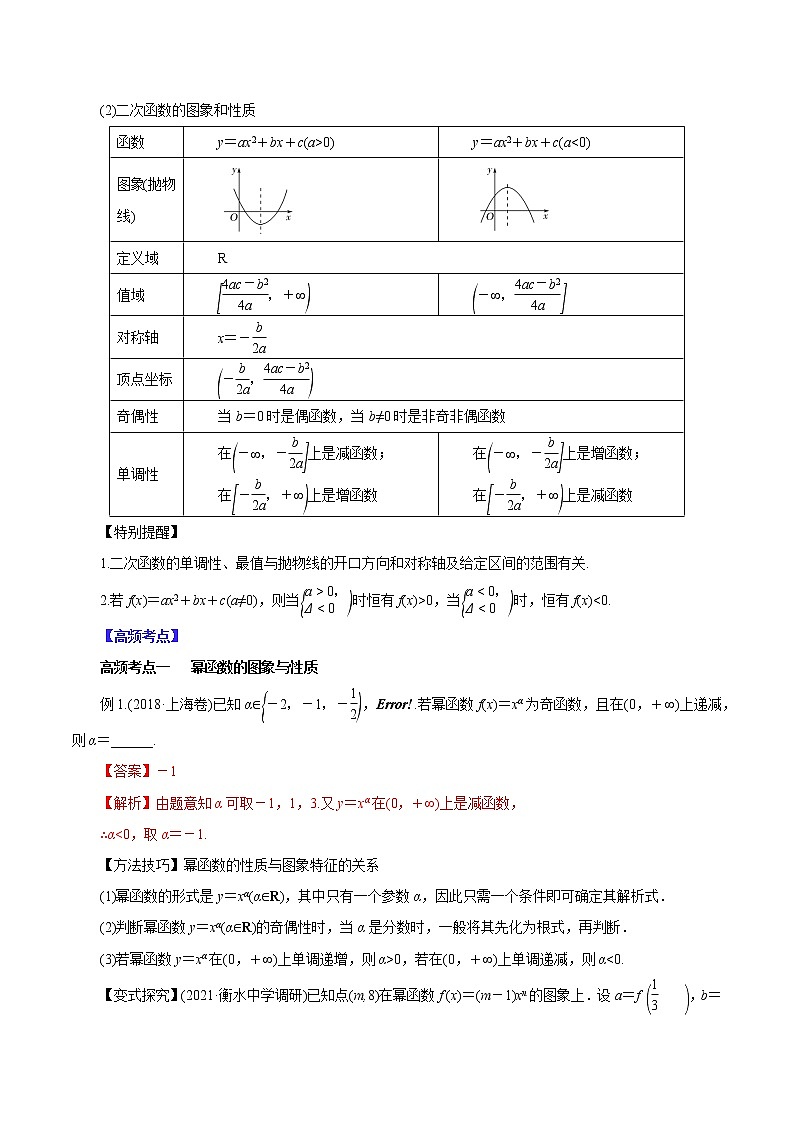 高中数学高考第06讲  二次函数与幂函数 （讲）解析版第2页