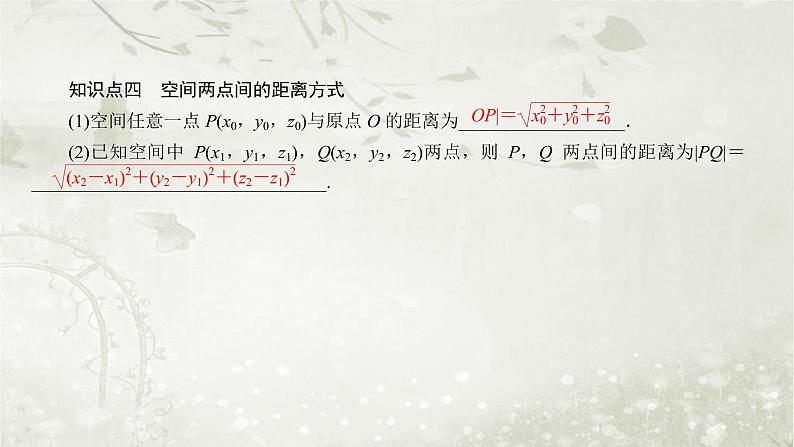 北师大版高中数学选择性必修第一册3-1空间直角坐标系课件08