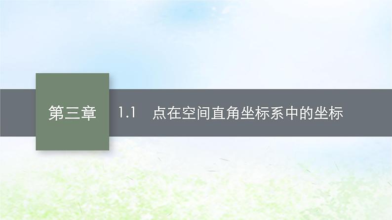 北师大版高中数学选择性必修第一册3-1-1点在空间直角坐标系中的坐标课件01